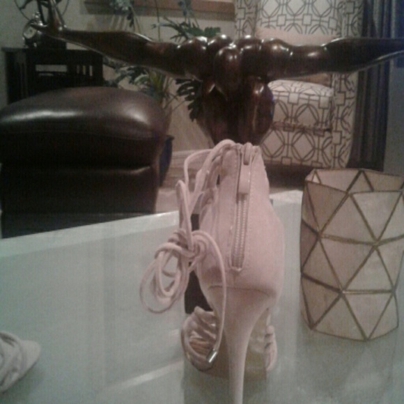 boohoo white strappy heels